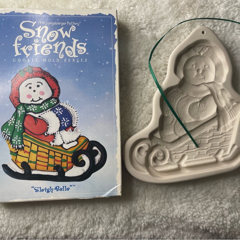 Longaberger 1998 Snow Friends Cookie Mold Sleigh Belle